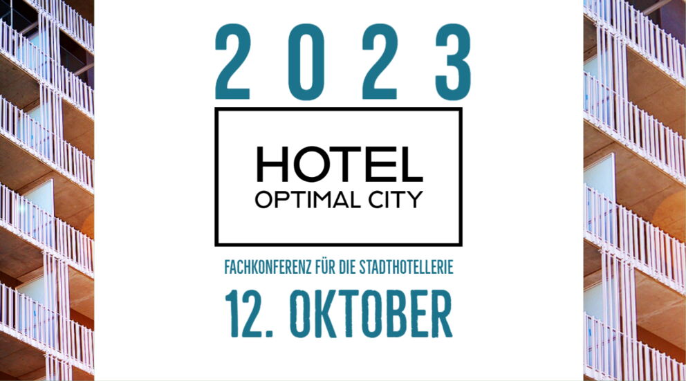 Flyer für die Konferenz Hotel Optimal City im Oktober 2023