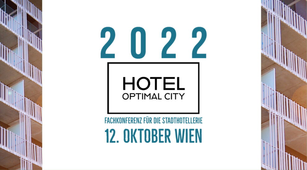 Flyer für die Konferenz Hotel Optimal City im Oktober 2022